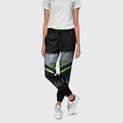 Black  green abstract nvidia style – Женские брюки 3D с принтом купить