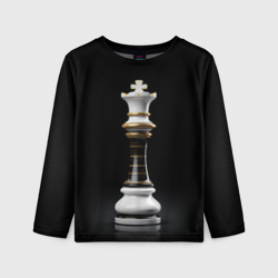 Детский лонгслив 3D Белый король - шахматы