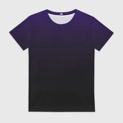 Женская футболка 3D Фиолетово-чёрный тёмный градиент