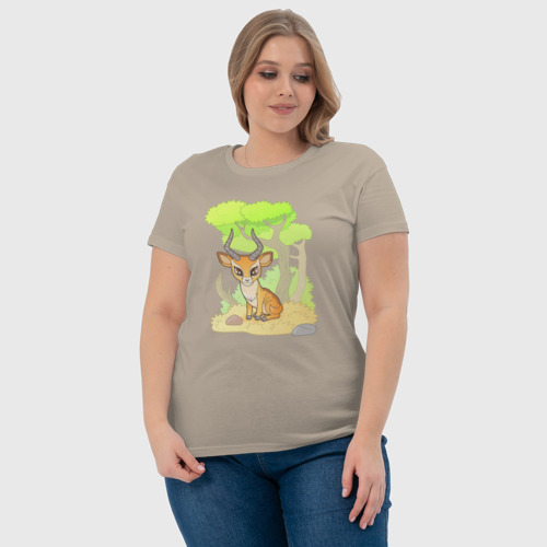 Женская футболка хлопок с принтом Маленькая антилопа, фото #4