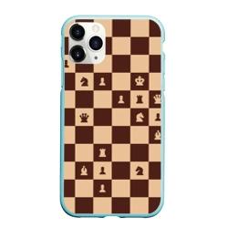 Чехол для iPhone 11 Pro Max матовый Коричневая шахматная доска