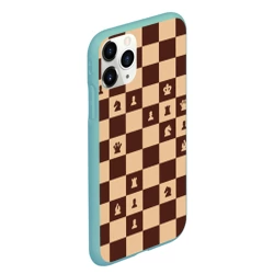 Чехол для iPhone 11 Pro Max матовый Коричневая шахматная доска - фото 2