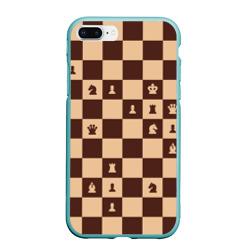 Чехол для iPhone 7Plus/8 Plus матовый Коричневая шахматная доска