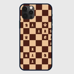 Чехол для iPhone 12 Pro Max Коричневая шахматная доска