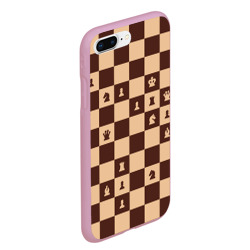 Чехол для iPhone 7Plus/8 Plus матовый Коричневая шахматная доска - фото 2