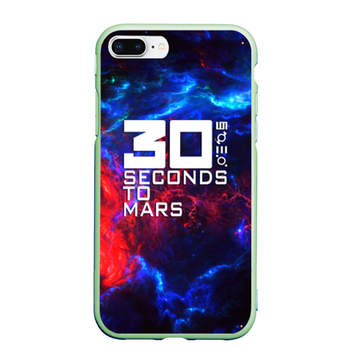 Чехол для iPhone 7Plus/8 Plus матовый с принтом Thirty Seconds to Mars space rock, вид спереди #2