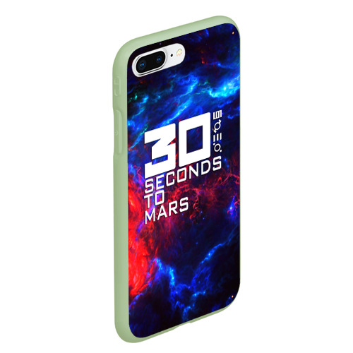 Чехол для iPhone 7Plus/8 Plus матовый с принтом Thirty Seconds to Mars space rock, вид сбоку #3