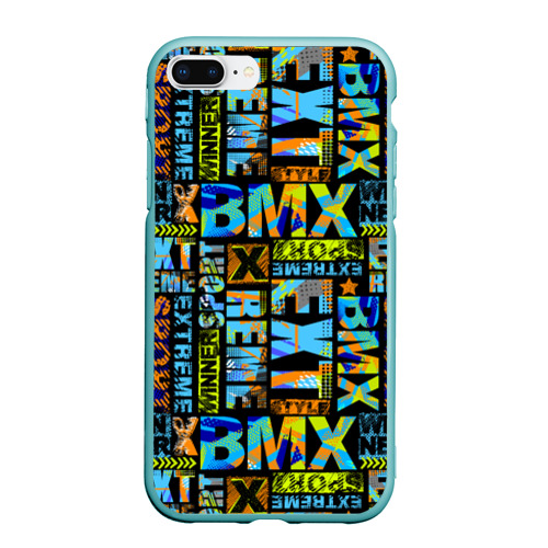 Чехол для iPhone 7Plus/8 Plus матовый с принтом Extreme sport BMX, вид спереди #2
