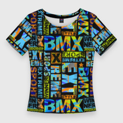 Женская футболка 3D Slim Extreme sport BMX