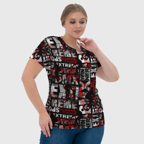 Женская футболка 3D с принтом Экстремальный велоспорт, фото #4