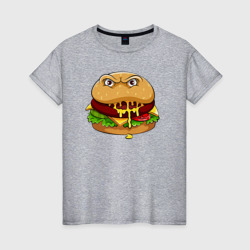 Живой бургер – Женская футболка хлопок с принтом купить со скидкой в -20%