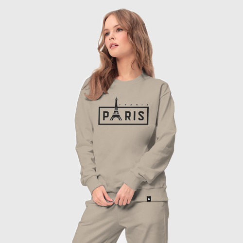 Женский костюм хлопок Paris France, цвет миндальный - фото 5