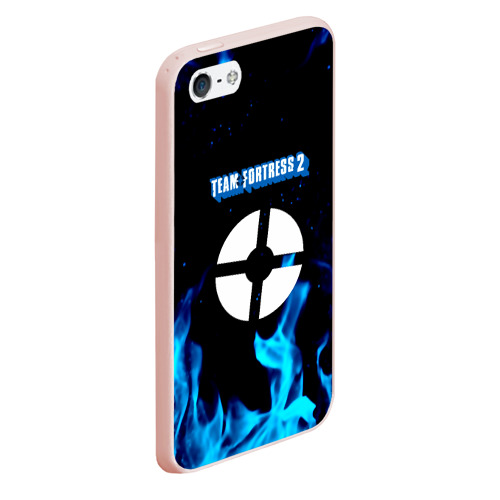 Чехол для iPhone 5/5S матовый Team Fortress 2 flame, цвет светло-розовый - фото 3