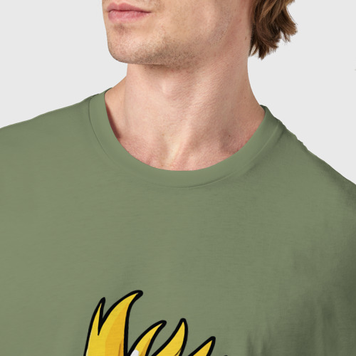 Мужская футболка хлопок Попугай какаду на ветке с листьями, цвет авокадо - фото 6