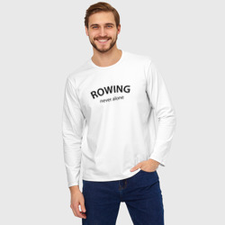 Мужской лонгслив oversize хлопок Rowing never alone - motto - фото 2