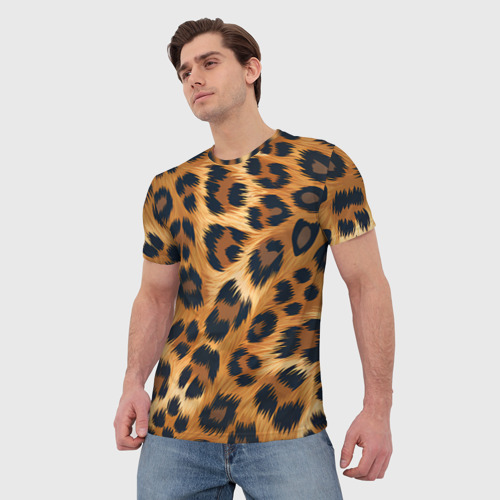 Мужская футболка 3D Шкура ягуара, цвет 3D печать - фото 3