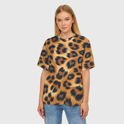 Женская футболка oversize 3D Шкура ягуара - фото 2