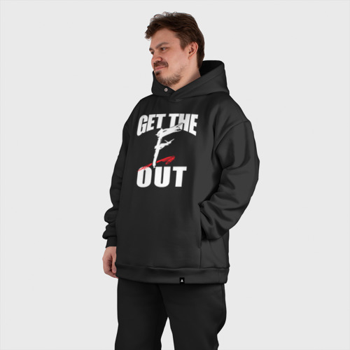 Мужской костюм oversize хлопок Wwe Get the F Out, цвет черный - фото 7