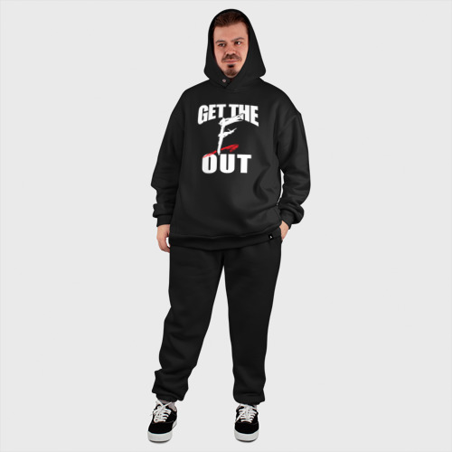 Мужской костюм oversize хлопок Wwe Get the F Out, цвет черный - фото 8