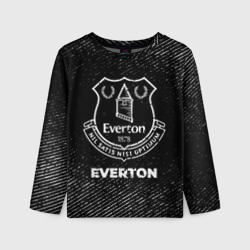 Детский лонгслив 3D Everton с потертостями на темном фоне