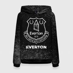 Женская толстовка 3D Everton с потертостями на темном фоне