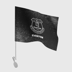 Флаг для автомобиля Everton с потертостями на темном фоне