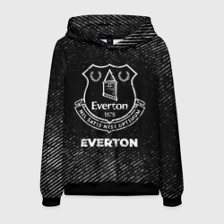 Мужская толстовка 3D Everton с потертостями на темном фоне