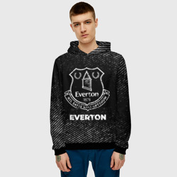 Мужская толстовка 3D Everton с потертостями на темном фоне - фото 2