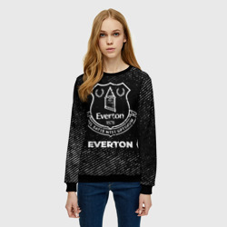 Женский свитшот 3D Everton с потертостями на темном фоне - фото 2