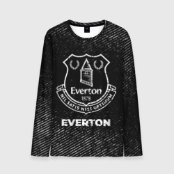 Мужской лонгслив 3D Everton с потертостями на темном фоне