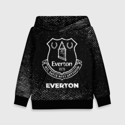 Детская толстовка 3D Everton с потертостями на темном фоне