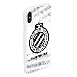 Чехол для iPhone XS Max матовый Club Brugge с потертостями на светлом фоне - фото 2