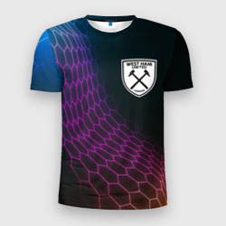 Мужская футболка 3D Slim West Ham футбольная сетка