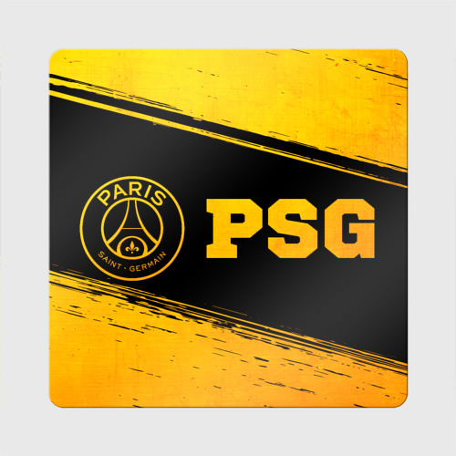 Магнит виниловый Квадрат PSG - gold gradient по-горизонтали