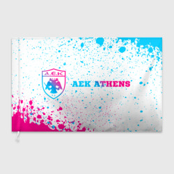 Флаг 3D AEK Athens neon gradient style по-горизонтали