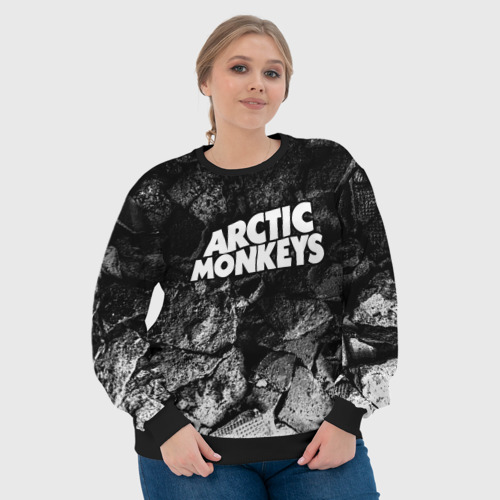 Женский свитшот 3D Arctic Monkeys black graphite, цвет 3D печать - фото 6