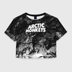 Женская футболка Crop-top 3D Arctic Monkeys black graphite