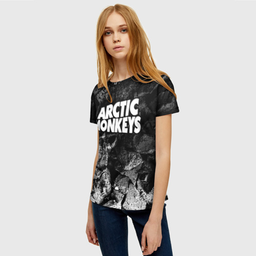 Женская футболка 3D Arctic Monkeys black graphite, цвет 3D печать - фото 3