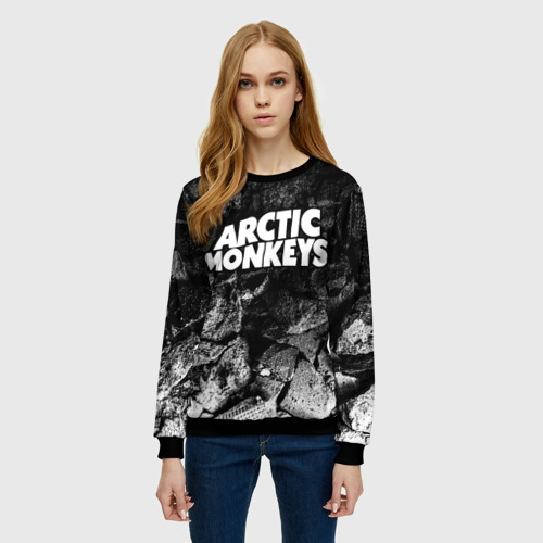 Женский свитшот 3D Arctic Monkeys black graphite, цвет 3D печать - фото 3