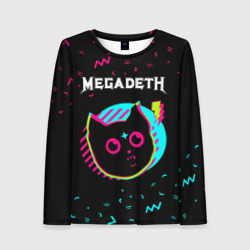 Женский лонгслив 3D Megadeth - rock star cat