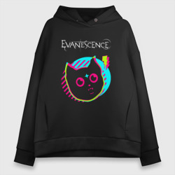 Женское худи Oversize хлопок Evanescence rock star cat