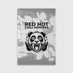Обложка для паспорта матовая кожа Red Hot Chili Peppers рок панда на светлом фоне