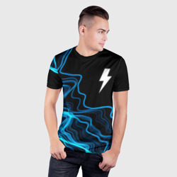 Мужская футболка 3D Slim AC DC sound wave - фото 2