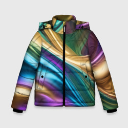 Абстрактный расплавленный металл – Зимняя куртка для мальчиков 3D с принтом купить