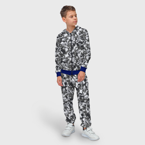 Детский 3D костюм с принтом Пиксельный камуфляж серого цвета, фото на моделе #1