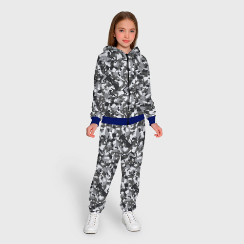 Детский 3D костюм с принтом Пиксельный камуфляж серого цвета, вид сбоку #3