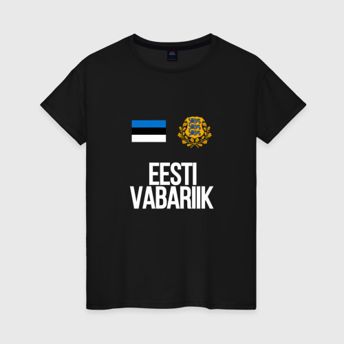 Женская футболка хлопок Eesti Vabariik, цвет черный