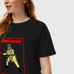 Женская футболка хлопок Oversize Helldivers 2 - Новобранец - фото 2
