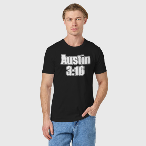 Мужская футболка хлопок Стив Остин Austin 3:16, цвет черный - фото 3