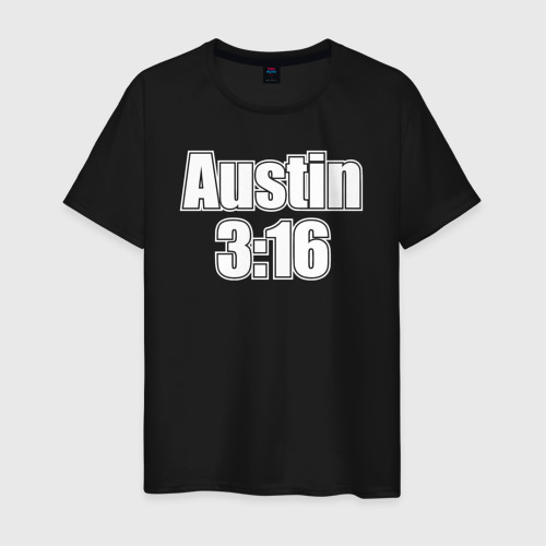 Мужская футболка хлопок Стив Остин Austin 3:16, цвет черный